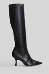 Stuart Weitzman Naomi 75 High Heels Boots In Black Leather In Black