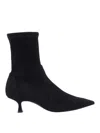 Stuart Weitzman Naomi Stretch Suede Ankle Booties In Black