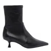 Stuart Weitzman Leather Ankle Boots Kitten Heel In Black