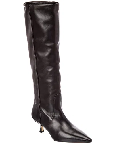 Stuart Weitzman Naomi Leather Knee-high Boot In Black