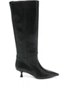 Stuart Weitzman Naomi Point-toe Boots In Black