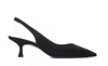 Stuart Weitzman Suede Naomi Slingback Pumps 50 In Black