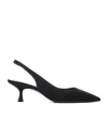 Stuart Weitzman Suede Naomi Slingback Pumps 50 In Black