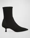 Stuart Weitzman Naomi Stretch Suede Ankle Booties In Black