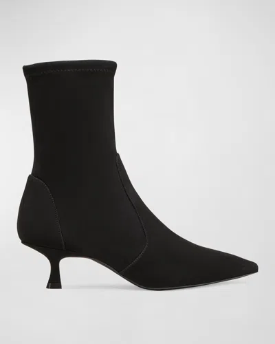 Stuart Weitzman Naomi 50 High Heels Ankle Boots In Black Suede