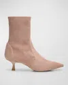 Stuart Weitzman Naomi Stretch Suede Ankle Booties In Fawn