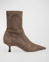 Stuart Weitzman Suede Naomi Ankle Boots 50 In Gray