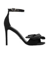 Stuart Weitzman Bow Detail Fabric Sandals In Black