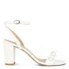 Stuart Weitzman Nearlybare Portia High Heel Sandals With Thick Heels In White