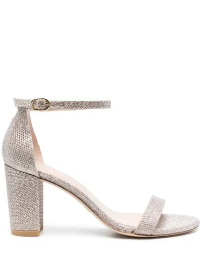 STUART WEITZMAN NEARLYNUDE 70MM GLITTER SANDALS