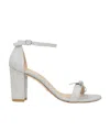 Stuart Weitzman Nearlynude 80mm Crystal-embellished Sandals In White