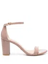 Stuart Weitzman Nearlynude 95mm Block-heel Sandals In Neutrals
