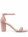 Stuart Weitzman Nearlynude 95mm Block-heel Sandals In Neutrals