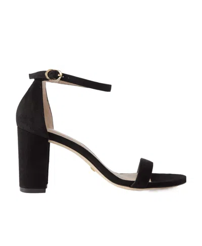 Stuart Weitzman Nearlynude Heel Sandals In Black
