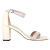 Stuart Weitzman Nearlynude Sandal Heels In Nude And Grey Leather
