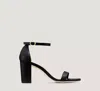 Stuart Weitzman Nearlynude Strap Sandal In Black