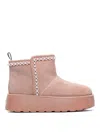 Stuart Weitzman Nellie Pearl Flatform Booties In Beis