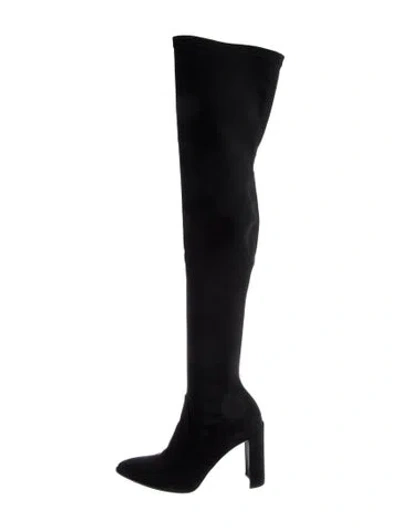 Pre-owned Stuart Weitzman Neoprene Boots In Black