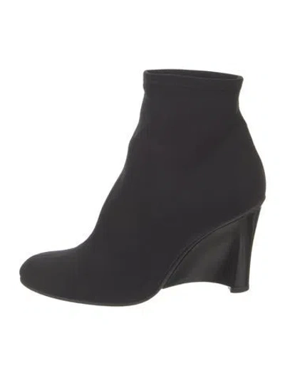 Pre-owned Stuart Weitzman Neoprene Sock Boots In Black