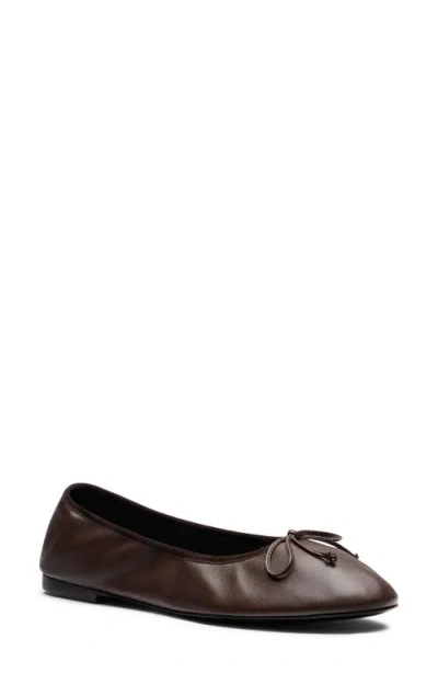 Stuart Weitzman Nia Ballet Flat In Walnut/walnut/vanilla