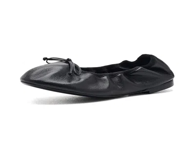 Stuart Weitzman Nia Ballet Flats Women's Shoes Black/black: 5 M, Leather In Animal Print