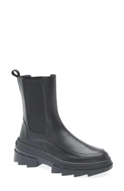 Stuart Weitzman Noho Lug Sole Chelsea Bootie In Gray