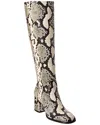 Stuart Weitzman Nola Snake-embossed Leather Knee-high Boot In White