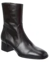 Stuart Weitzman Nola Zip Leather Bootie In Black