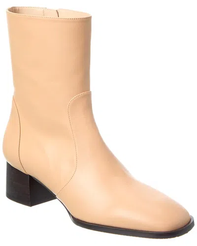STUART WEITZMAN NOLA ZIP LEATHER BOOTIE