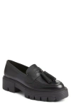 Stuart Weitzman Nolita Tassel-detail Loafers In Black Smooth Calf