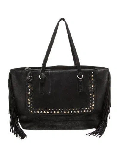 Pre-owned Stuart Weitzman Nubuck Shoulder Bag In Silver