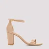 STUART WEITZMAN NUDE PATENT LEATHER NEARLYNUDE SANDALS