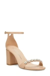 Stuart Weitzman Women's Poppy 75 Embellished Sandals In Adobe/clear/natural