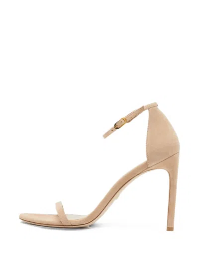 Pre-owned Stuart Weitzman Nudist Ankle-strap Sandals In Neutral