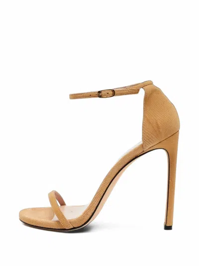 Pre-owned Stuart Weitzman Nudist Ankle-strap Sandals In Neutrals