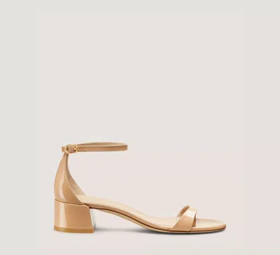 Stuart Weitzman Nudist Patent Ankle-strap Sandals In Neutral