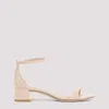 Stuart Weitzman Nudist Block 35 Sandals In Barely Beige