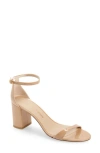 Stuart Weitzman Nudistarc 75 Block Sandal In Adobe