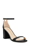 Stuart Weitzman Nudistcurve 75 Block Heel Sandal In Black