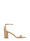Stuart Weitzman Nudist Block 75 Sandals In Neutrals