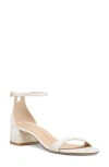 Stuart Weitzman Nudist Leather Ankle-strap Sandals In Cream.