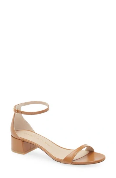 Stuart Weitzman Nudist Block Heel Sandal In Macchiato