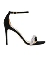 Stuart Weitzman Nudistcurve 100mm Crystal-embellished Sandals In Black