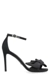 Stuart Weitzman Nudist Curve Fabric Sandals In Black