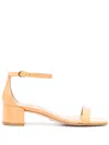 Stuart Weitzman Nudist Curve 35 Block Sandals In Orange