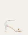 Stuart Weitzman 100mm Nudist Shine Crystal Sandals In Clear/cream