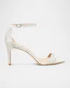 Stuart Weitzman 75mm Bliss Pearls Sandals In Clear/cream