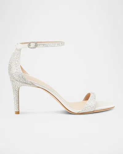 STUART WEITZMAN NUDIST EMBELLISHED ANKLE-STRAP SANDALS