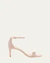 Stuart Weitzman Nudist Embellished Ankle-strap Sandals In Light Rose/ballet