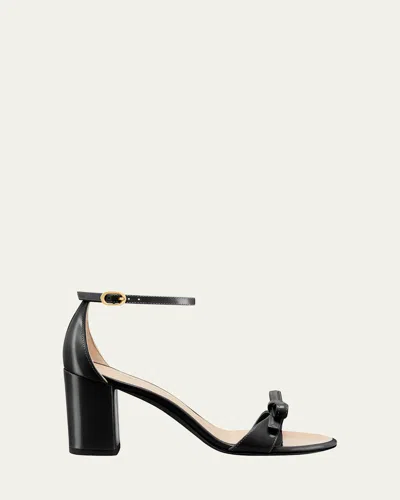 Stuart Weitzman Nudist Felicity Patent Leather Ankle-strap Sandals In Black